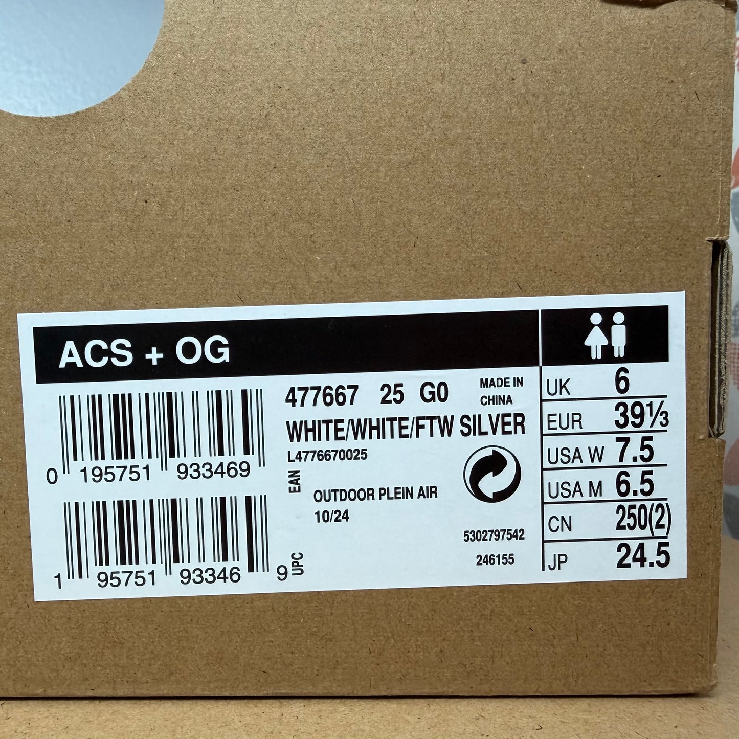 Salomon ACS + OG - White / FTW Silver - Multiple Sizes - Brand New