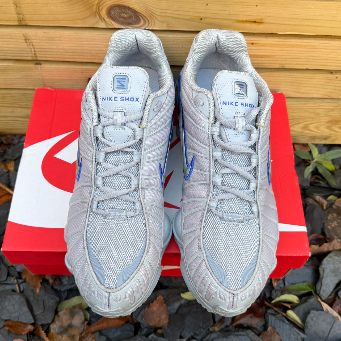 Nike Shox TL - Wolf Grey / Metallic Silver / Blue - UK11