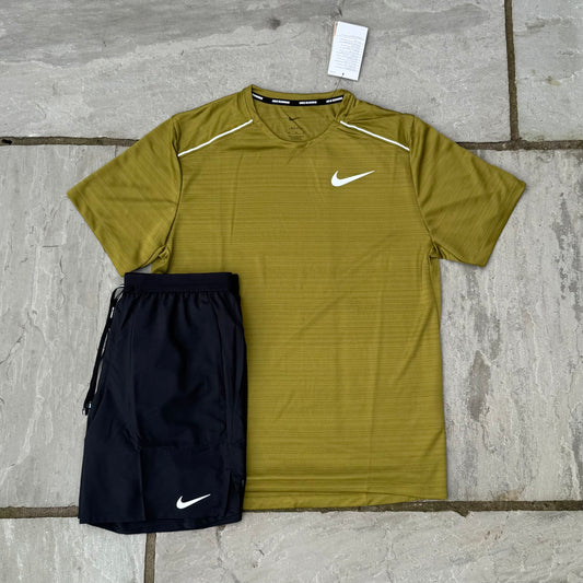 Nike Miler 1.0 - Moss & Black Flex Stride Shorts - Brand New - Multiple Sizes
