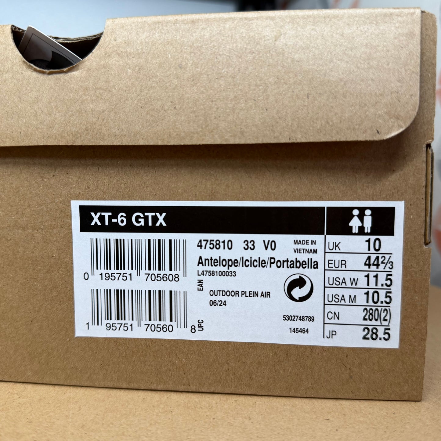 Salomon XT-6 Gore-Tex - Antelope / Icicle / Portabella - UK10 - Brand New