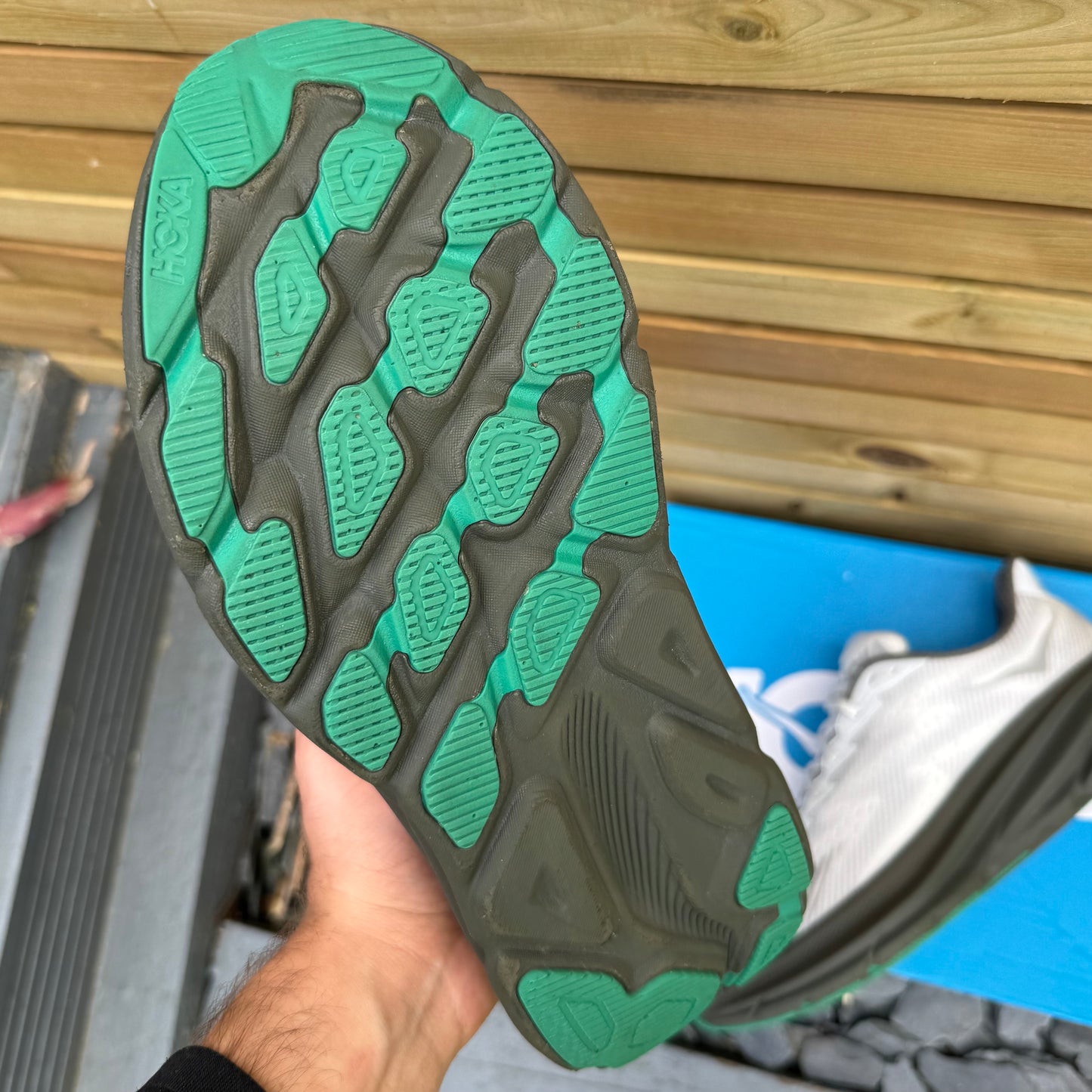 Hoka Clifton 9 Gore-Tex Invisible Fit - Harbour Mist / Barley - UK10