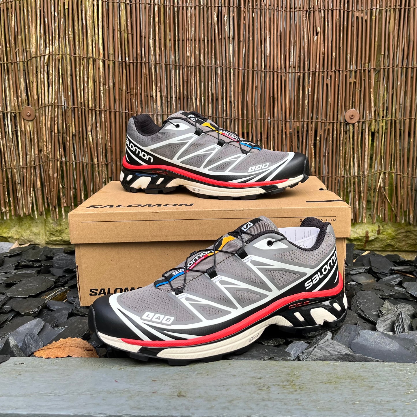 Salomon XT-6 Pewter / Black / Aurora Red UK9