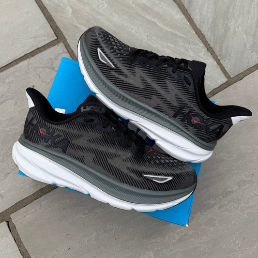 Hoka Clifton 9 - Black / Outer Orbit - UK10.5