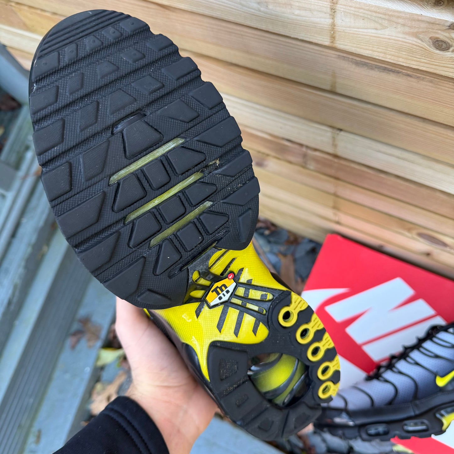 Nike Air Max Plus TN - Wolf Grey / Optic Yellow - UK9.5