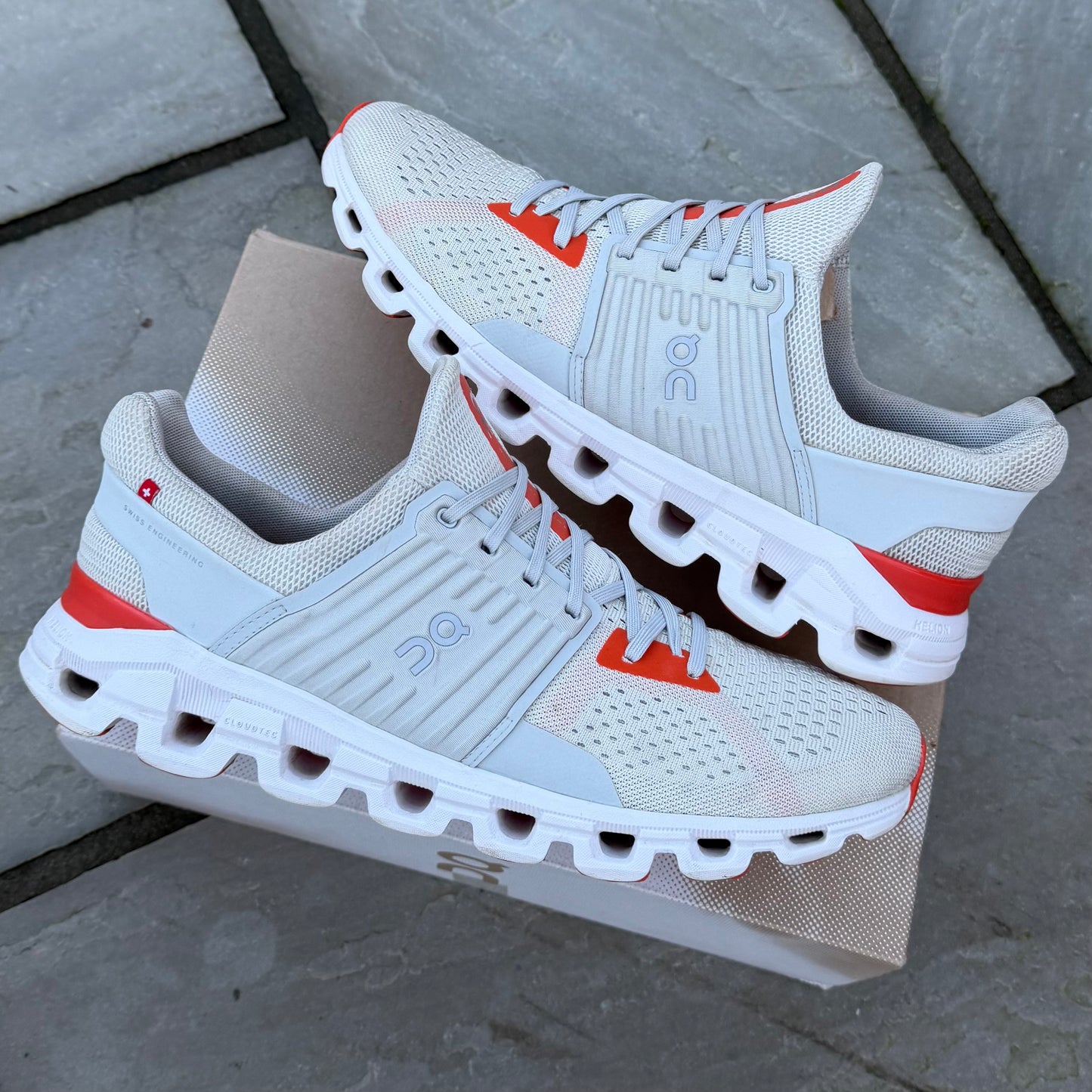 On Running CloudSwift 2.0 - Glacier White / Flame Orange - UK10