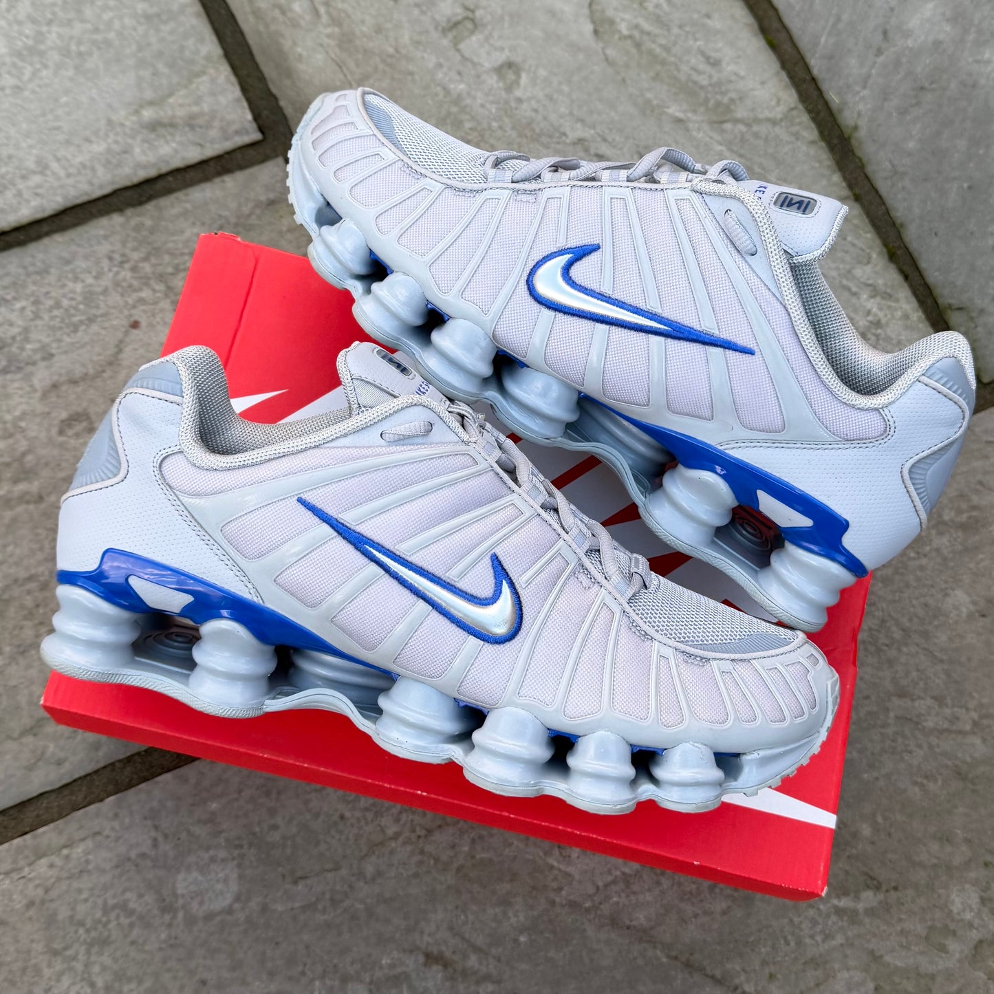 Nike Shox TL - Wolf Grey / Metallic Silver / Blue - UK11