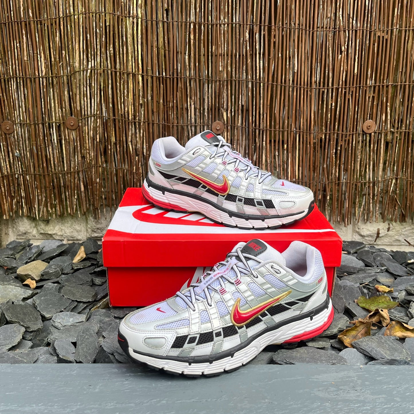 Nike P-6000 Pewter / Sliver / Red UK8.5