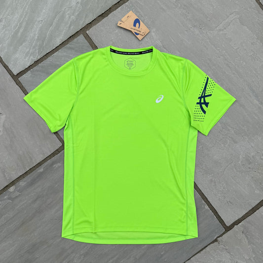 Asics Icon T-Shirt - Lime Electric / French Blue  - Brand New - Multiple Sizes