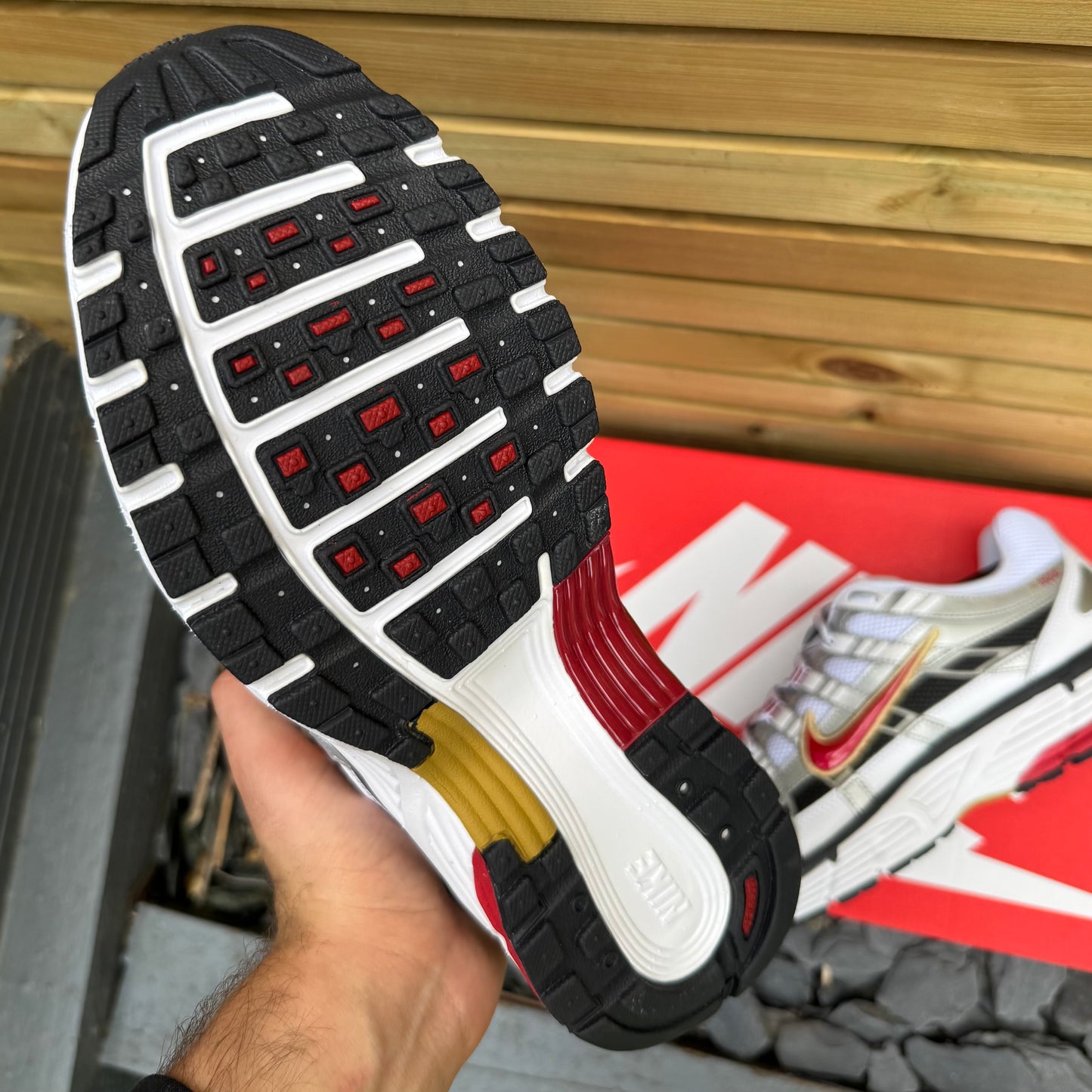 Nike P-6000 - Platinum / Varsity Red - Multiple Sizes - Brand New