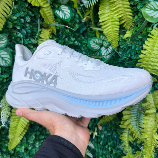 Hoka Clifton 10 - White / Glacier Blue - UK9