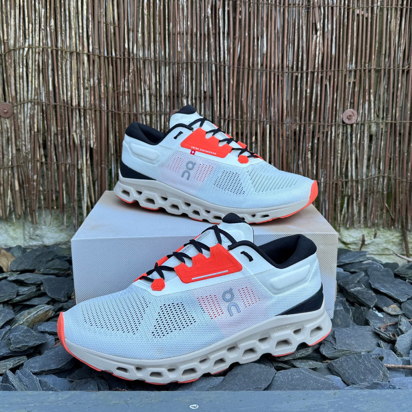 On Running CloudStratus 3 - Dyed White / Sand Orange - UK9.5