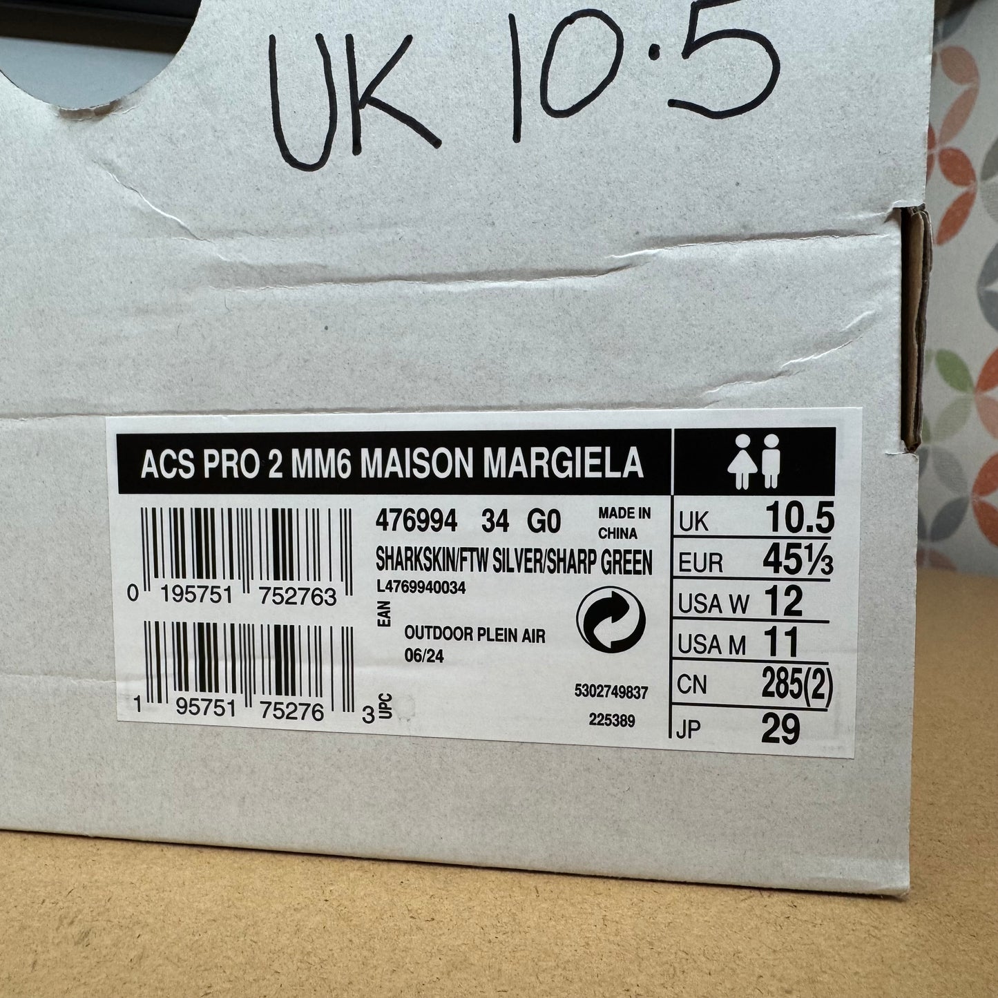 MM6 Maison Margiela x Salomon ACS Pro 2 - Shark Skin / Sharp Green - UK10.5 - Brand New